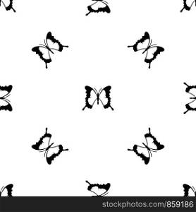 Swallowtail butterfly pattern repeat seamless in black color for any design. Vector geometric illustration. Swallowtail butterfly pattern seamless black