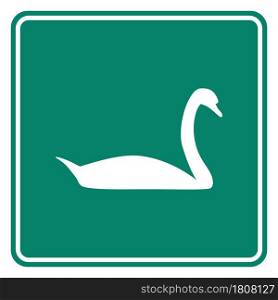 Swan and road sign