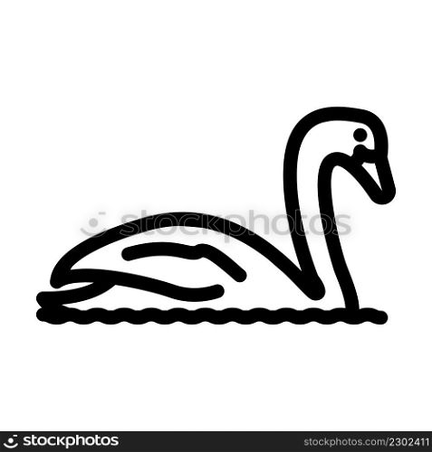 swan bird line icon vector. swan bird sign. isolated contour symbol black illustration. swan bird line icon vector illustration