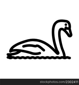 swan bird line icon vector. swan bird sign. isolated contour symbol black illustration. swan bird line icon vector illustration