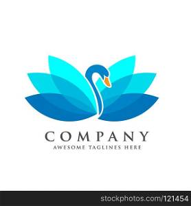 Swan bird vector logo concept illustration. Swan logo sign. Bird logo sign. Beauty logo sign