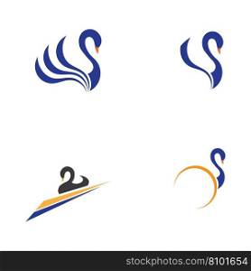 Swan logo and symbol set images illustration design