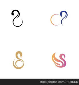 Swan logo and symbol set images illustration design