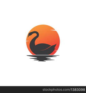 Swan logo Template vector illustration design