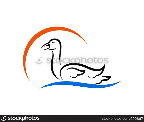 Swan logo Template vector illustration design