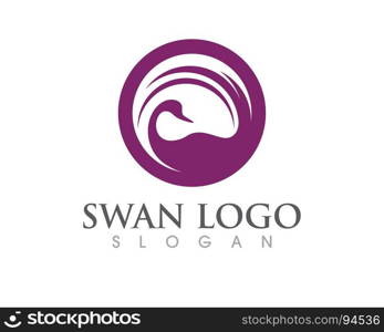 Swan logo Template vector illustration design