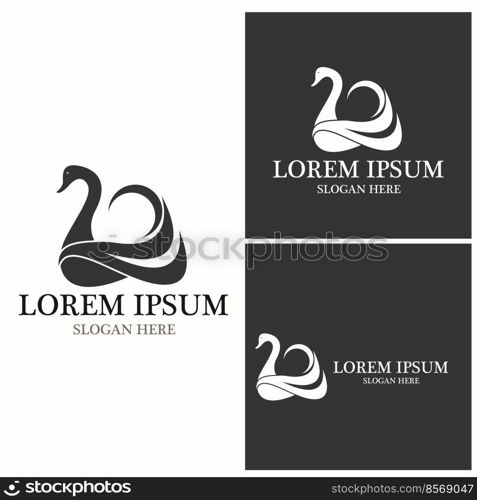 Swan logo vector template illustration