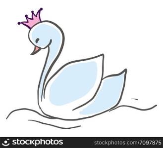 Swan princess, illustration, vector on white background.