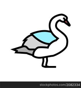 swan wild bird color icon vector. swan wild bird sign. isolated symbol illustration. swan wild bird color icon vector illustration