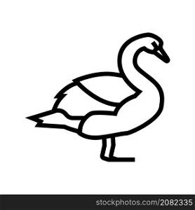 swan wild bird line icon vector. swan wild bird sign. isolated contour symbol black illustration. swan wild bird line icon vector illustration