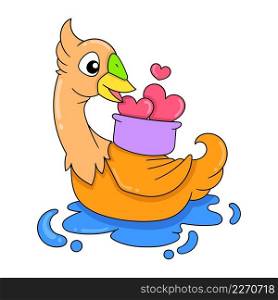 swans are swimming celebrating valentine love