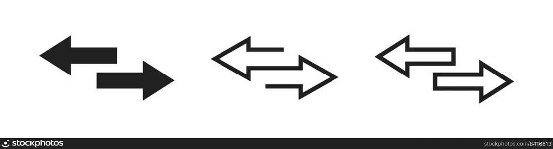Swap arrow icon set. Vector isolated illustration. Exchange arrows symbol collection. Transfer arrow. EPS 10.. Swap arrow icon set. Vector isolated illustration. Exchange arrows symbol collection. Transfer arrow.
