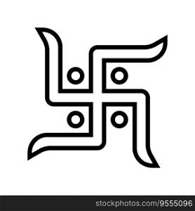 swastika hinduism line icon vector. swastika hinduism sign. isolated contour symbol black illustration. swastika hinduism line icon vector illustration