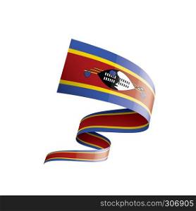 Swaziland national flag, vector illustration on a white background. Swaziland flag, vector illustration on a white background