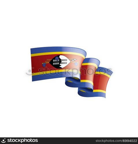 Swaziland national flag, vector illustration on a white background. Swaziland flag, vector illustration on a white background