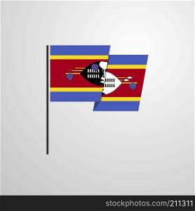 Swaziland waving Flag design vector