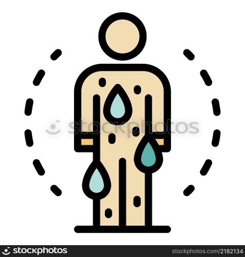 Sweat body icon. Outline sweat body vector icon color flat isolated. Sweat body icon color outline vector
