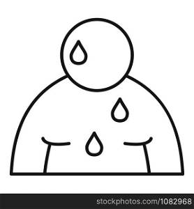 Sweat overweight man icon. Outline sweat overweight man vector icon for web design isolated on white background. Sweat overweight man icon, outline style