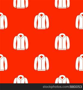 Sweatshirt pattern repeat seamless in orange color for any design. Vector geometric illustration. Sweatshirt pattern seamless