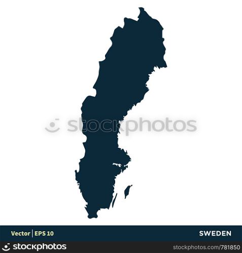 Sweden - Europe Countries Map Vector Icon Template Illustration Design. Vector EPS 10.