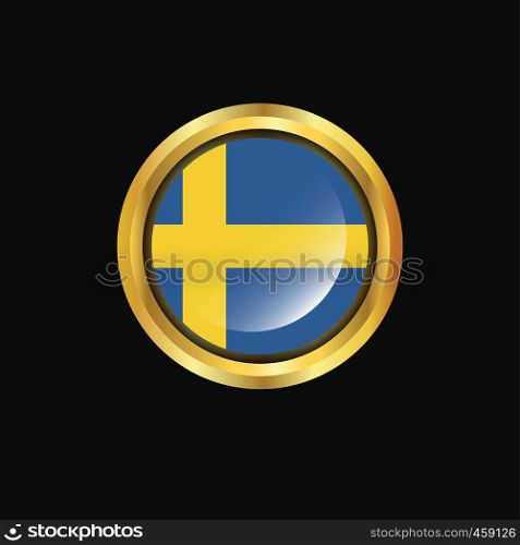 Sweden flag Golden button