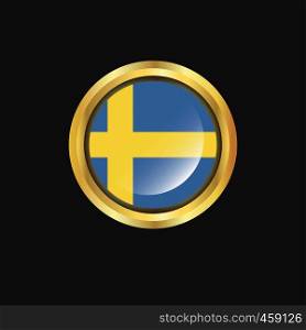 Sweden flag Golden button