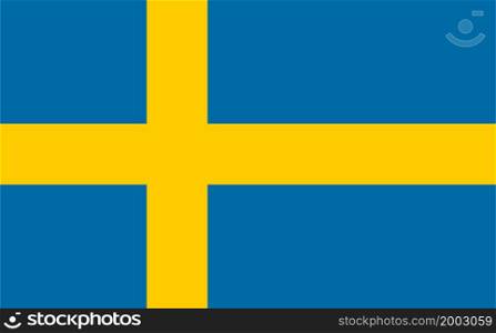 Sweden flag. Icon of swedish national. Official badge of sweden. Blue background with yellow cross. Emblem of scandinavian country. Symbol of european nationality, business and culture. Vector.. Sweden flag. Icon of swedish national. Official badge of sweden. Blue background with yellow cross. Emblem of scandinavian country. Symbol of european nationality, business and culture. Vector