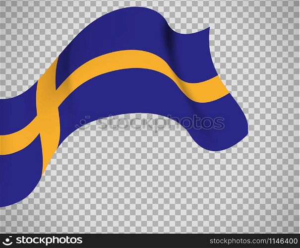 Sweden flag icon on transparent background. Vector illustration. Sweden flag on transparent background