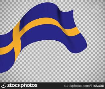 Sweden flag icon on transparent background. Vector illustration. Sweden flag on transparent background