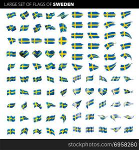 Sweden flag, vector illustration. Sweden flag, vector illustration on a white background. Big set