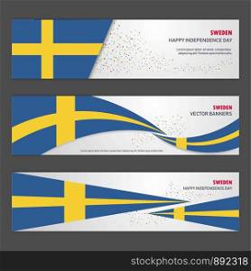 Sweden independence day abstract background design banner and flyer, postcard, landscape, celebration vector illustration