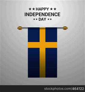 Sweden Independence day hanging flag background