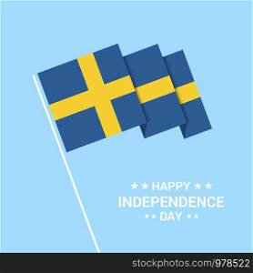 Sweden Independence day typographic design with flag vector