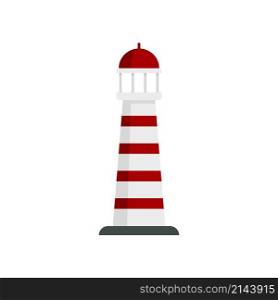 Sweden lighthouse icon. Flat illustration of sweden lighthouse vector icon isolated on white background. Sweden lighthouse icon flat isolated vector