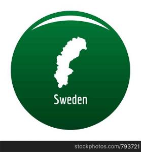 Sweden map in black. Simple illustration of Sweden map vector isolated on white background. Sweden map in black vector simple