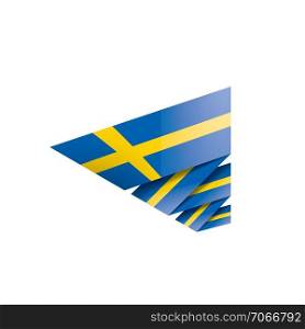 Sweden national flag, vector illustration on a white background. Sweden flag, vector illustration on a white background