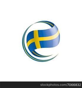 Sweden national flag, vector illustration on a white background. Sweden flag, vector illustration on a white background