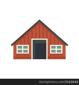 Sweden wood house icon. Flat illustration of sweden wood house vector icon isolated on white background. Sweden wood house icon flat isolated vector