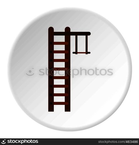 Swedish ladder icon in flat circle isolated vector illustration for web. Swedish ladder icon circle