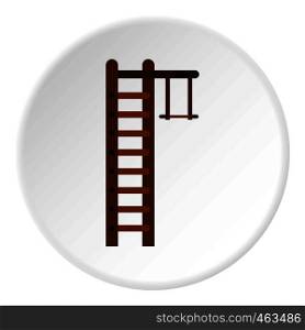 Swedish ladder icon in flat circle isolated vector illustration for web. Swedish ladder icon circle