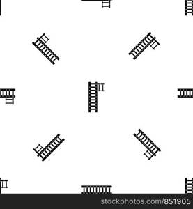 Swedish ladder pattern repeat seamless in black color for any design. Vector geometric illustration. Swedish ladder pattern seamless black