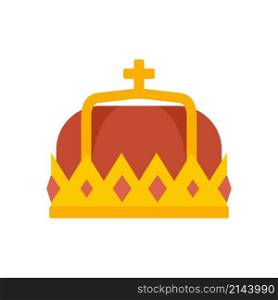 Swedish royal crown icon. Flat illustration of swedish royal crown vector icon isolated on white background. Swedish royal crown icon flat isolated vector