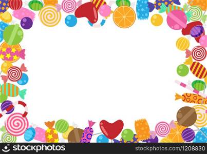 Sweet and candies frame template background