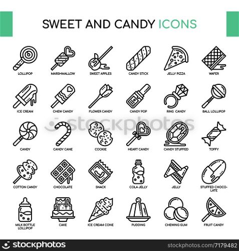 Sweet and Candy , Thin Line and Pixel Perfect Icons