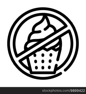 sweet cake food stop eat line icon vector. sweet cake food stop eat sign. isolated contour symbol black illustration. sweet cake food stop eat line icon vector illustration