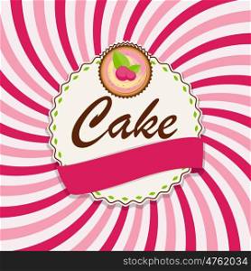 Sweet Cake with Berry Menu Background Vector Illustration EPS10