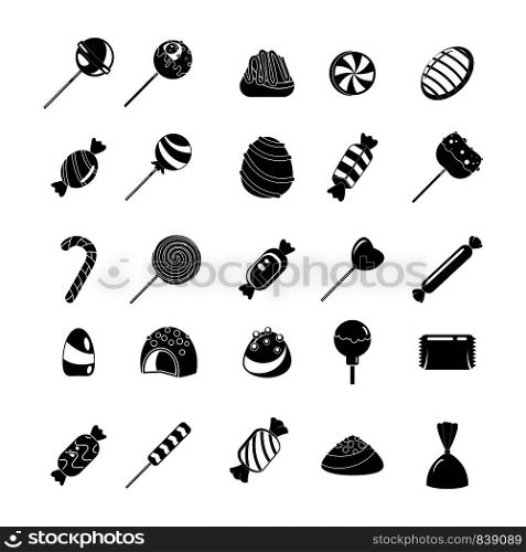 Sweet candy icon set. Simple set of sweet candy vector icons for web design on white background. Sweet candy icon set, simple style