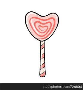 sweet candy like heart for valentine day card design