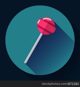 Sweet candy. Pink lollipop vector illustration. Flat designed style.. Sweet candy. Pink lollipop vector illustration