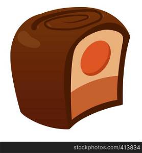 Sweet chocolate icon. Cartoon illustration of sweet chocolate vector icon for web. Sweet chocolate icon, cartoon style